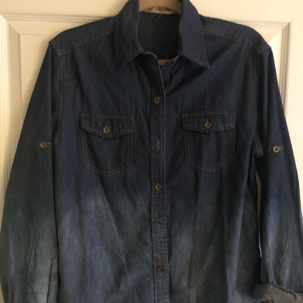 Faded ombré denim shirt